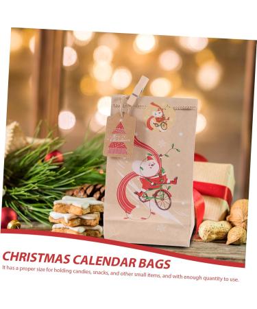 MUSISALY 1 Set Candy Pouch Santa Bags Christmas Advent Calendar Bags Advent Calendar Pouches Xmas Bags Paper As Shown 18.00X9.00X1.00CM - Buy Online on GoSupps.com