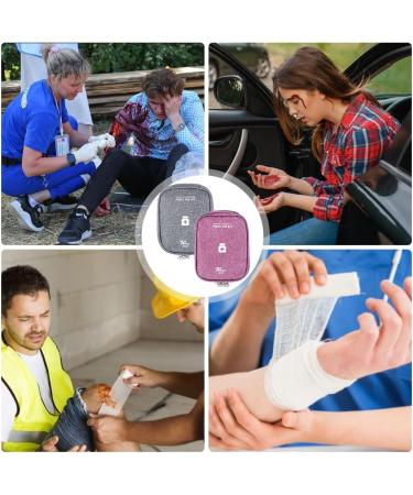 Buy HioQFR 2PCs Portable Medicine Bag - Travel Pharmacy Pocket Small Emergency Kit for Home Office & Outdoor - Gray & Purple - Buy Online on GoSupps.com