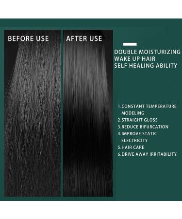 Negative Ion Hair Straightener Styling Comb 2 in 1 Hair Straightener Brush and Curler Portable Electric Straightening Comb Heated Hair Brush with 5 Temp (White) - Buy Online on GoSupps.com