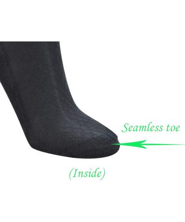 Yomandamor Diabetic Ankle Socks for Women - 5 Pairs, Size 3-8, Solid Black - Buy Online on GoSupps.com