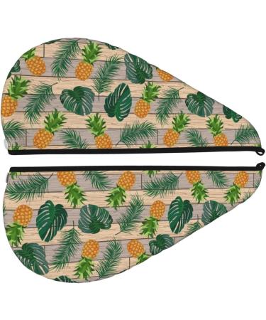 Hair Towel Wrap - Quick Dry Towel Turban with Button | Pineapples Palm Leaves Design - Perfect for All Hair Types - Buy Online on GoSupps.com