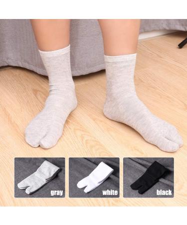 HEALIFTY Elastic Cotton Flip Flop Socks 3 Pairs - White Grey Black - Buy Online on GoSupps.com