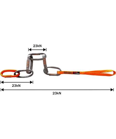 GM CLIMBING 23kN Nylon Double Wrapped Sling - CE UIAA Certified - 97cm Safe Chain for Climbing Hammock Suspension - Grayorange - Buy Online on GoSupps.com