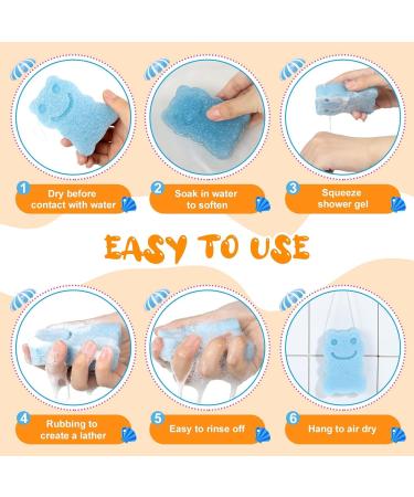 4Pcs Cute Baby Shower Sponge Set for Newborns & Toddlers - Gentle Bath Care Sponges - Buy Online on GoSupps.com
