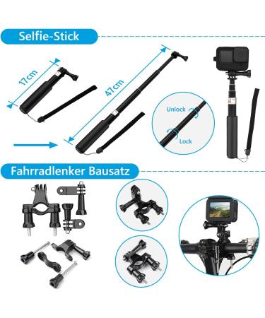 GoPro Hero 12/11/10/9 Accessories Set Kit Bundle - Waterproof Housing Snorkeling Gear Bicycle Bracket & Selfie Bar - Buy Online on GoSupps.com