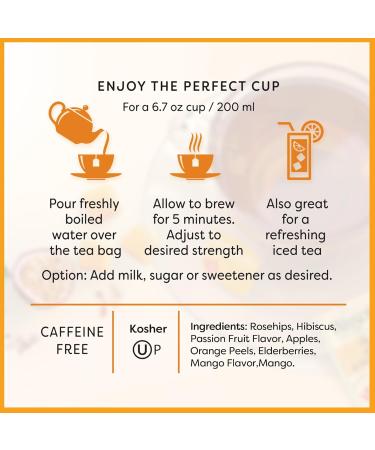 Wissotzky Mango Passion Fruit Herbal Tea - 3 Pack (60 Tea Bags) | Caffeine-Free Tropical Blend for International Shipping - Buy Online on GoSupps.com