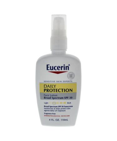 Eucerin Daily Protection Moisturizing Face Lotion SPF 30 4 fl oz (118 ml) (Pack of 2) 4 Ounce (Pack of 2)