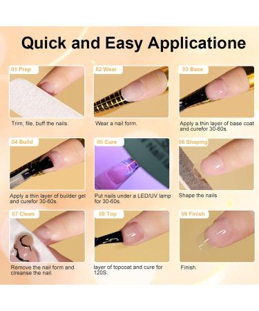 Builder Gel for Nails 10ml Clear Gel Nail Polish 7 In 1 Brush On Gel Builder for Nails Extension Hard Gel Builder Nail Strengthen Extension Gel Base Gel Rhinestone False Nail Tips Glue Gel - Buy Online on GoSupps.com