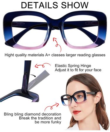 OCCI CHIARI Women's Fashion Reading Glasses Blue Light Blocking Reader +1.0-3.5 5087-Purple 2.5x - Buy Online on GoSupps.com