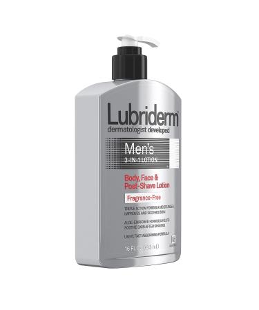 Lubriderm Men's 3-In-1 Moisturizing Body Lotion with Aloe | 16 fl. oz - Hydrating Formula for Men's Skin - Buy Online on GoSupps.com