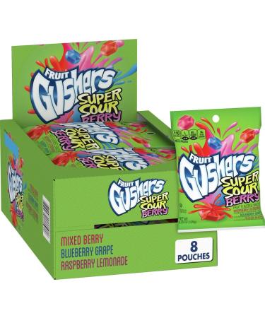 Gushers Fruit Flavored Snacks, Super Sour Berry, Gluten Free, 4.25 oz, 8 ct - Buy Online on GoSupps.com