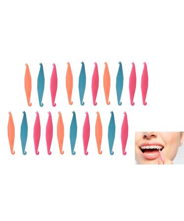SmileSupplies Dental Teeth Rubber Band Elastic Placers for Braces Disposable Plastic Orthodontic Elastic Placers Multi-color (20 Pcs)