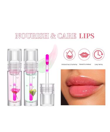 Flower Lip Oil - Hydrating & Plumping Transparent Gloss | Non-Sticky Long-Lasting Moisturizer for Smooth Lips - Buy Online on GoSupps.com