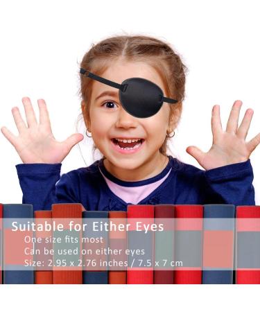 2PCS Eye Patch Adjustable Eye Patches Medical Eye Patch Amblyopia Lazy Eye Patches for Left or Right Eyes Black & Grey - Buy Online on GoSupps.com