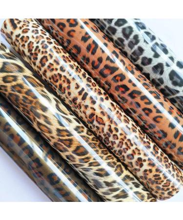 ZAIONE Leopard Heat Transfer Vinyl 5 Pack - Brown Cheetah Print HTV Iron on Sheets - Animal Pattern Bundle for DIY Crafts - Buy Online on GoSupps.com