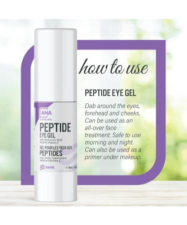 All Natural Peptide Eye Gel | Dark Circles & Puffiness Reducer | Plant Stem Cells & Hyaluronic Acid | Organic Aloe & Vitamin E (30ml - Buy Online on GoSupps.com