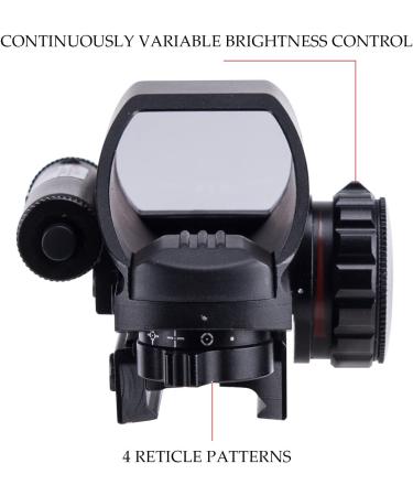 Hiram 1x22x33 Holographic Reflex Scope Sight | 4 Reticles Red/Green Dot & Red Laser - Buy Online on GoSupps.com