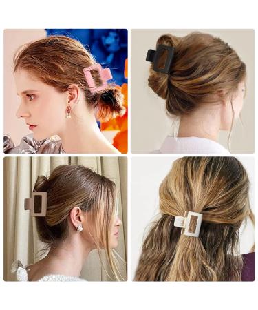 8 PCS Large Flower Hair Claw Clips for Thick + Thin Hair | Matte Square Jaw Clips for Women - Nonslip + Neutral Design - Buy Online on GoSupps.com