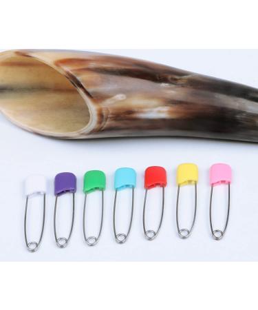 AnMiao Star 100 Pcs Safety Locking Baby Cloth Diaper Pins | 7 Colors Plastic Head | 1.6 Inch Long - Buy Online on GoSupps.com