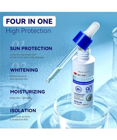 Vitamin E Sunscreen Serum Sunscreen SPF 90PA+++ Anti-Aging Repair Sunburn Essence Moisturizing Sunscreen Skin Care for Reduces Redness & Improves Skin Advanced UV Protector Lotion - 50ml - Buy Online on GoSupps.com