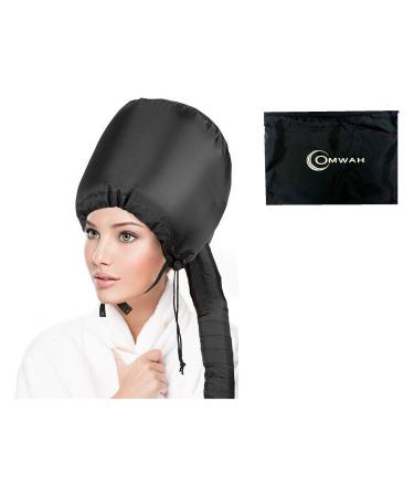 OMWAH Hair Dryer Bonnet - Soft Hood Hair Drying Adjustable Dryer Cap with Headband Soft For Handheld Blow-Dryer Deep Conditioning with Carrying Case