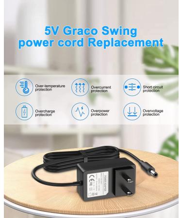 BENSN 5V Power Cord for Graco Baby Swings - 10Ft Extra Long Cable for DuetSoothe, Glider LX, Sweetpeace, DuetConnect LX - Replacement Adapter - Buy Online on GoSupps.com