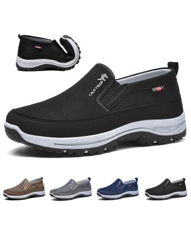 danlein Ztigerz Breathable Shoes Zjoella Shoes Men Ztigerz Men's Shoes Breathable Orthopedic Travel Plimsolls CNA Trop Breathable Orthopedic Travel Plimsolls Slip On-Black||10/46 Black 10/46
