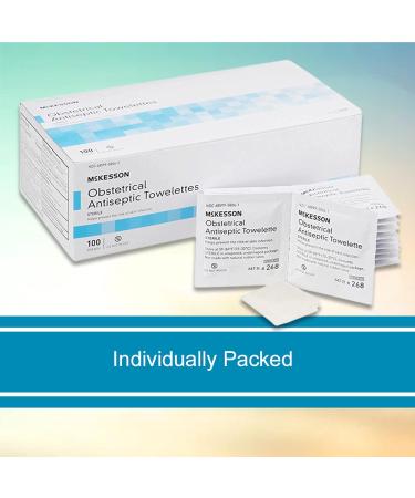 McKesson Obstetrical Antiseptic Towelettes Wipes - 100 Sterile Individual Packets, Clean Scent - 1 Pack (100 Count) - Buy Online on GoSupps.com