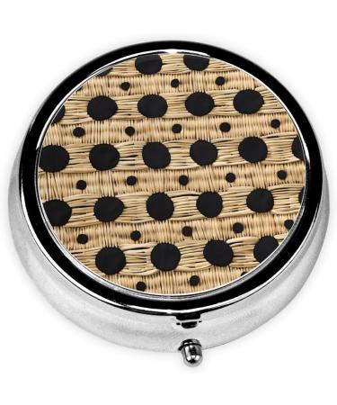 Portable Wicker Woven Mini Round Pill Box - 3 Compartment Travel Pill Organizer for Home & Office Use - Buy Online on GoSupps.com