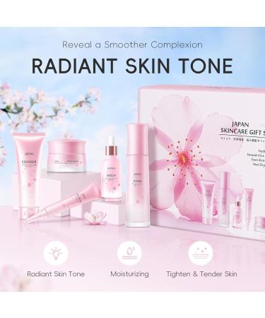 Japanese Cherry blossoms Skin Care 5-piece Set - Cleaning Eye Cream Face Cream Toner Sunscreen anti-dark circles cream eye contour cream 150ML - Buy Online on GoSupps.com