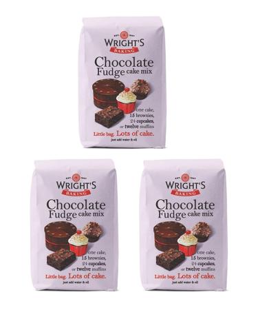 Wright's | Baking Chocolate Fudge Cake Mix 3X500G (1.5Kg) | A rich Chocolate Fudge cake mix with a melting chocolate crumb | Use to bake light & moist cakes brownies muffins or cupcakes