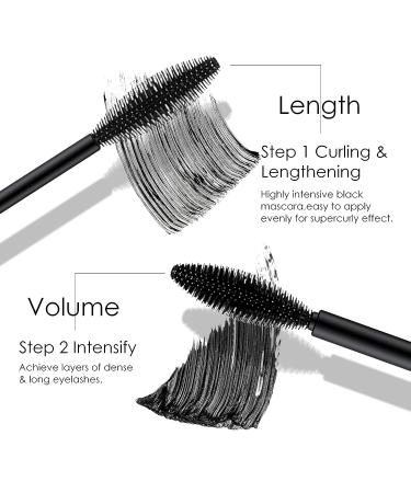 FREEORR 2-in-1 Black Volume & Length Mascara - Quick Dry, Waterproof & Smudgeproof - Natural Lengthening & Volume - Cruelty-Free - 0.317 oz - Buy Online on GoSupps.com