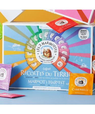 Les 2 Marmottes - Grand Coffret R coltes du Terrier 90 Sachets - 12 Infusions 3 Th s - Id al En Cadeau - Bien- tre Et Relaxation - Made In France - Sans ar mes ajout s - 134g R coltes du Terrier - 90 Sachets - Buy Online on GoSupps.com
