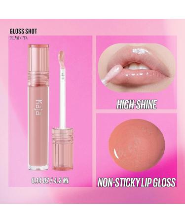 Kaja Gloss Shot Lip Gloss with Jojoba Oil - Nude Tinted Shimmer, Hydrating, Non-Sticky, Juicy Lips - Plumper Look, Milk Tea Shade - 0.14 Fl Oz - Buy Online on GoSupps.com