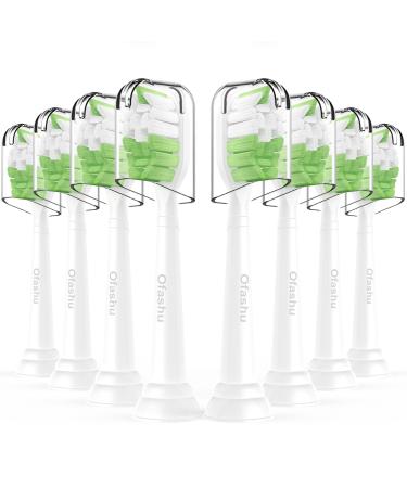 Toothbrush Replacement Heads for Philips Sonicare: Ofashu Electric Brush Head Compatible with DiamondClean Protectiveclean 2 Series C1 C2 W G2 4100 5100 Hx6250 HX6064 White 8 Packs White-green Standard