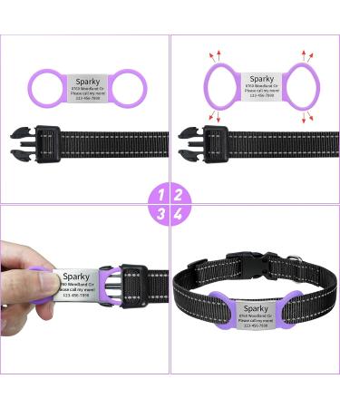 Personalized Dog Tags for Small & Medium Breeds - Tagme 2 Pack with Engraving - Customizable Purple Design - Buy Online on GoSupps.com
