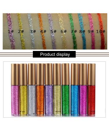 Ochilima Glitter Liquid Eyeliner - Long-lasting Waterproof Silver & Gold Metallic Makeup for Women | Highly Pigmented Shimmering Colorful Glitter - 06# Silver - Buy Online on GoSupps.com
