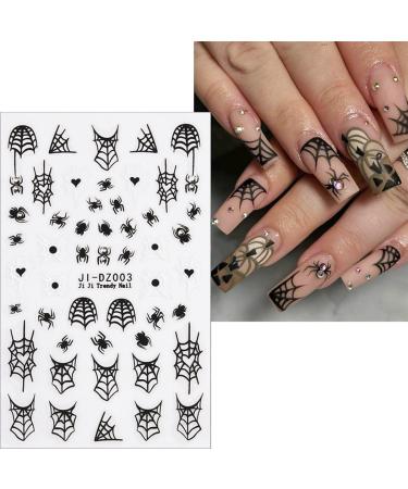 4 Sheets 3D Halloween Rhinestone Stickers - Self-Adhesive Spider & Ghost Nail Art Decals for Women | Glitter Luxury Charms for DIY Manicure - Buy Online on GoSupps.com