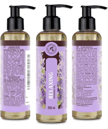 Relaxing Lavender Massage Oil 200ml | Soothing Natural Cosmetics for Sleep & Wellness | Light Aroma & Beautiful Fragrance - Buy Online on GoSupps.com