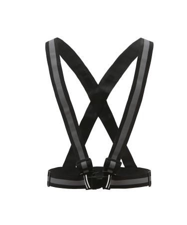 Aykrm warning vest bicycle Reflector vest jogging safety vest adjustable easy for running motorcycle running reflective for adults children black 1