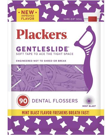 Plackers Gentleslide Dental Floss 90 Count - 3 Pack | Best Floss for Sensitive Gums | International Shipping Available - Buy Online on GoSupps.com