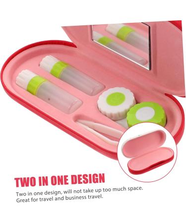 Healvian Double-Layer Glasses Case Kit | Hard Shell 2-in-1 Organizer for Kids | Flocked Cloth Red 16.5x7x5.5cm - Buy Online on GoSupps.com
