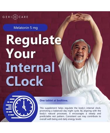 GeriCare Melatonin 5mg Tablets Balances Nighttime Routine - Helps Adjust to Changing Schedules - Promotes Restful Evenings Easy-to-Take Tablets 30 Count (Pack of 1) 30 Count (Pack of 1) Melatonin 5mg - Buy Online on GoSupps.com