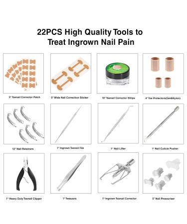 107PCS Ingrown Toenail Removal Kit - Toe Nail Corrector Tool for Pain Relief & Correcting Ingrown Toenails - Buy Online on GoSupps.com