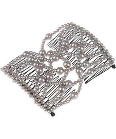 1pc Women Hair Accessories Beaded Elastic Hair Claw Hairpin Magic Comb Up-Do Hairstyle Bun Maker Styling Tool (Color : BK) - Buy Online on GoSupps.com