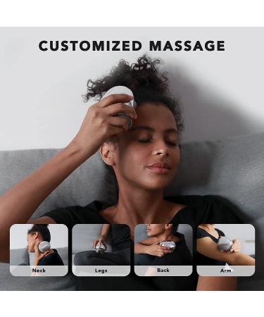 Portable Mini Scalp Massager | IPX7 Waterproof | Rechargeable Head Massager for Stress Relief | Bamboo Wood Base | Removable Nodes | Silver - Buy Online on GoSupps.com