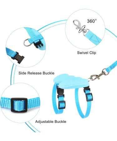 Filhome 2 Pack Adjustable Rabbit Bunny Harness and Leash Set with Wings Vest Harness for Rabbit Ferret Bunny Kitten Guinea Pig Walking Neck Girth: 6.3" 10.63" Chest Girth: 7.87" 13.78" - Buy Online on GoSupps.com