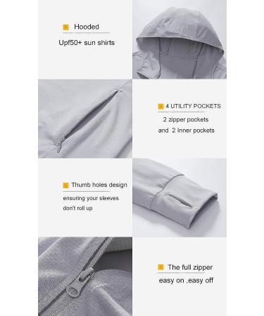 UPF 50+ UV Sun Protection Zip Up Hoodie for Women - Light Blue, Medium | Perfect for Fishing, Running, Hiking | Outdoor Performance Shirt in Long Sleeve - Buy Online on GoSupps.com