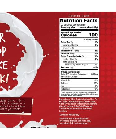 Inspire Coffee Ice Cream Whey Protein Isolate Powder (20 Servings) - Premium International Shipping High Protein Low Sugar - Buy Online on GoSupps.com