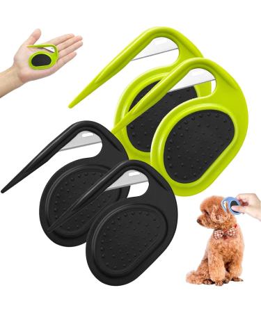 Pulunto Dog Comb Set - 4 Piece Fur Care Kit for Pets | Grooming Tool for Open Knots & Trimming | Ideal for Puppies - Green & Black - Buy Online on GoSupps.com